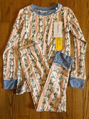 NWT Girls 7/8 In My Jammers floral bow pajama set